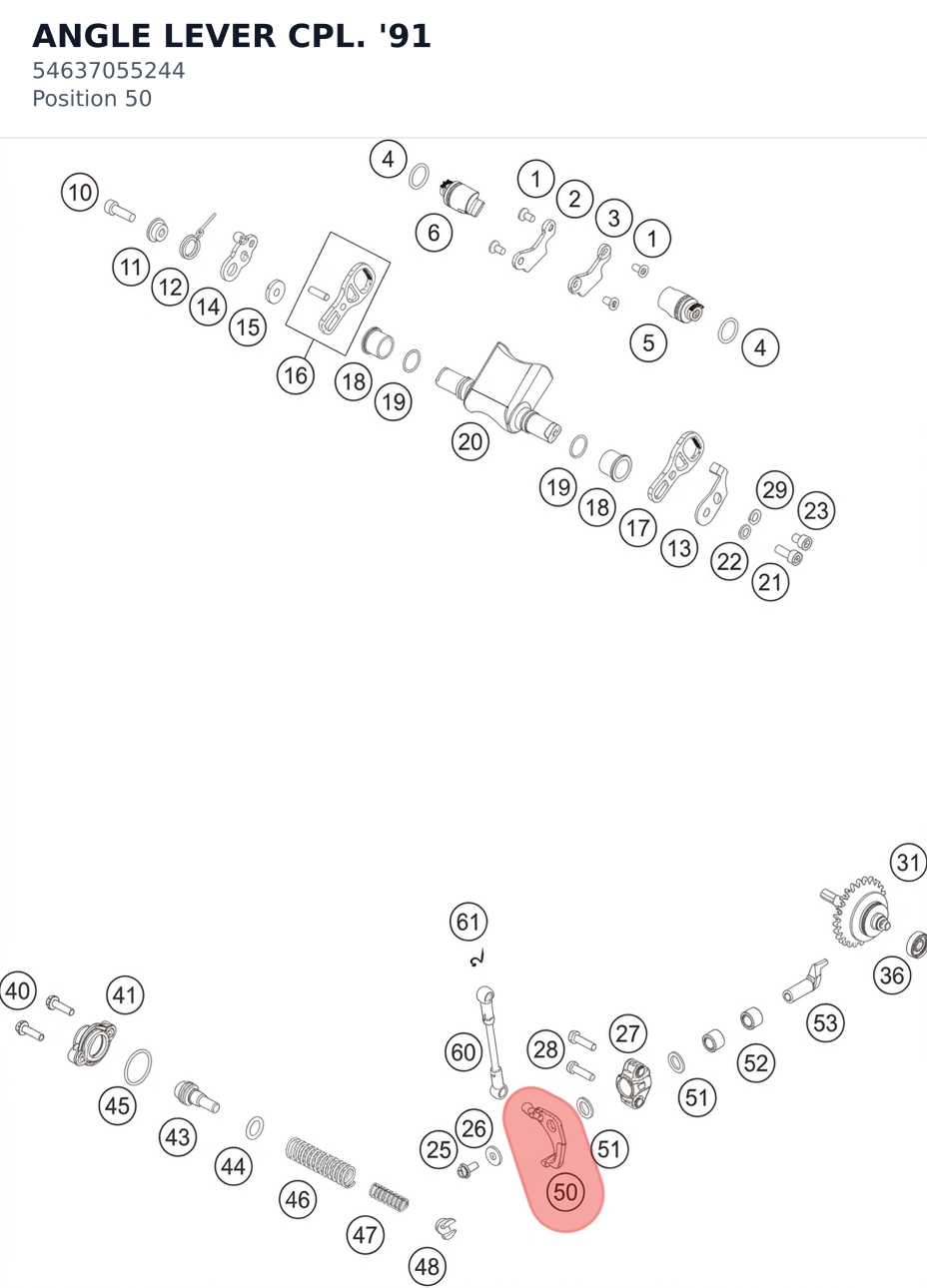 Diagram preview: ANGLE LEVER CPL.           '91 (54637055244)
