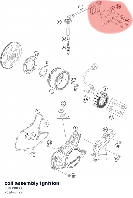 Diagram preview: coil assembly ignition (93039006033)