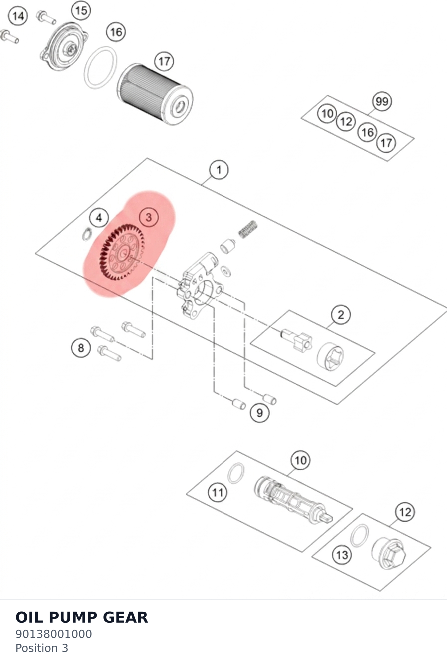 Diagram preview: OIL PUMP GEAR (90138001000)