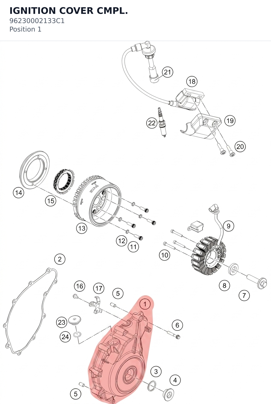 Diagram preview: IGNITION COVER CMPL. (96230002133C1)