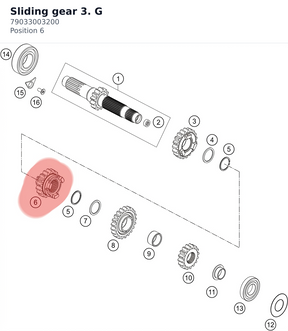 Diagram preview: Sliding gear 3. G (79033003200)