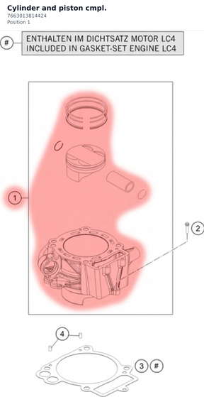 Diagram preview: Cylinder and piston cmpl. (7663013814424)