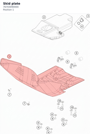Diagram preview: Skid plate (76703090000)