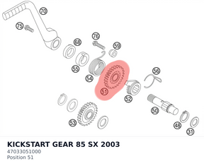 Diagram preview: KICKSTART GEAR 85 SX      2003 (47033051000)