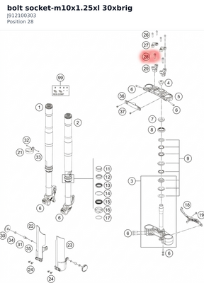Diagram preview: bolt socket-m10x1.25xl 30xbrig (J912100303)