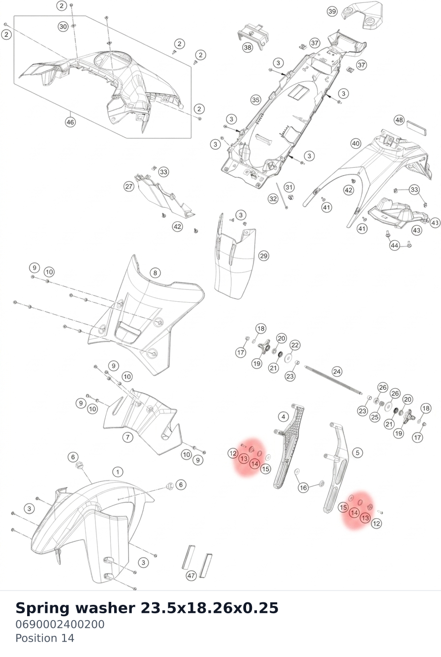 Diagram preview: Spring washer 23.5x18.26x0.25 (0690002400200)
