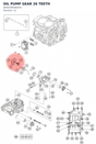 Diagram preview: OIL PUMP GEAR 26 TEETH (A64038006026)