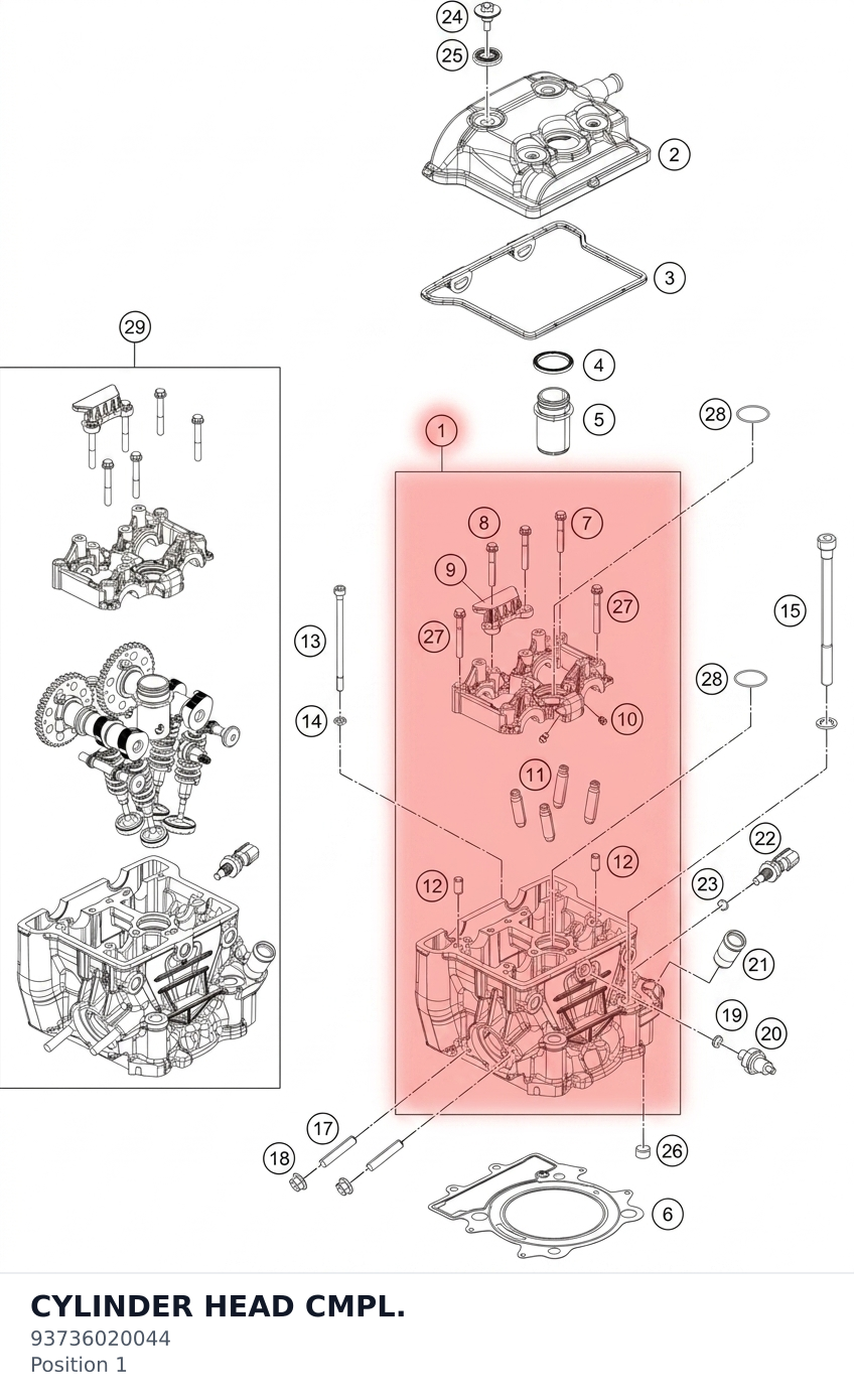 Diagram preview: CYLINDER HEAD CMPL. (93736020044)