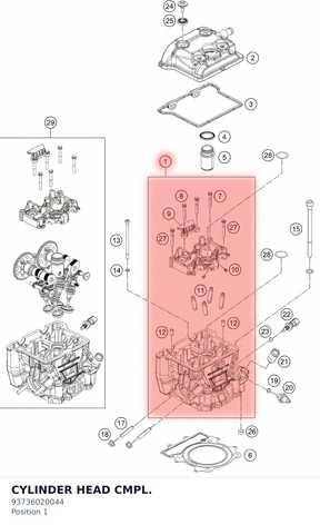 Diagram preview: CYLINDER HEAD CMPL. (93736020044)