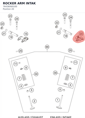 Diagram preview: ROCKER ARM INTAK (76436060100)