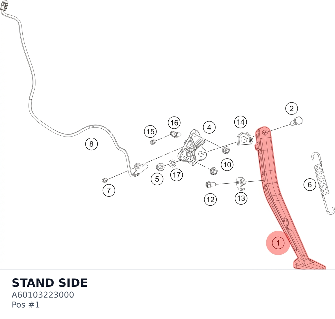 Diagram preview: STAND SIDE (A60103223000)