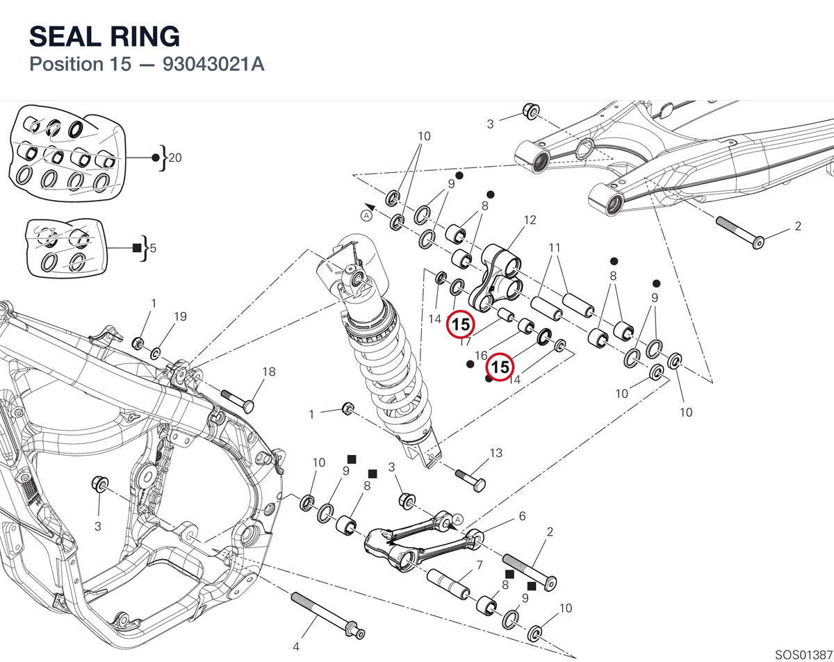 SEAL RING 93043021A diagram position