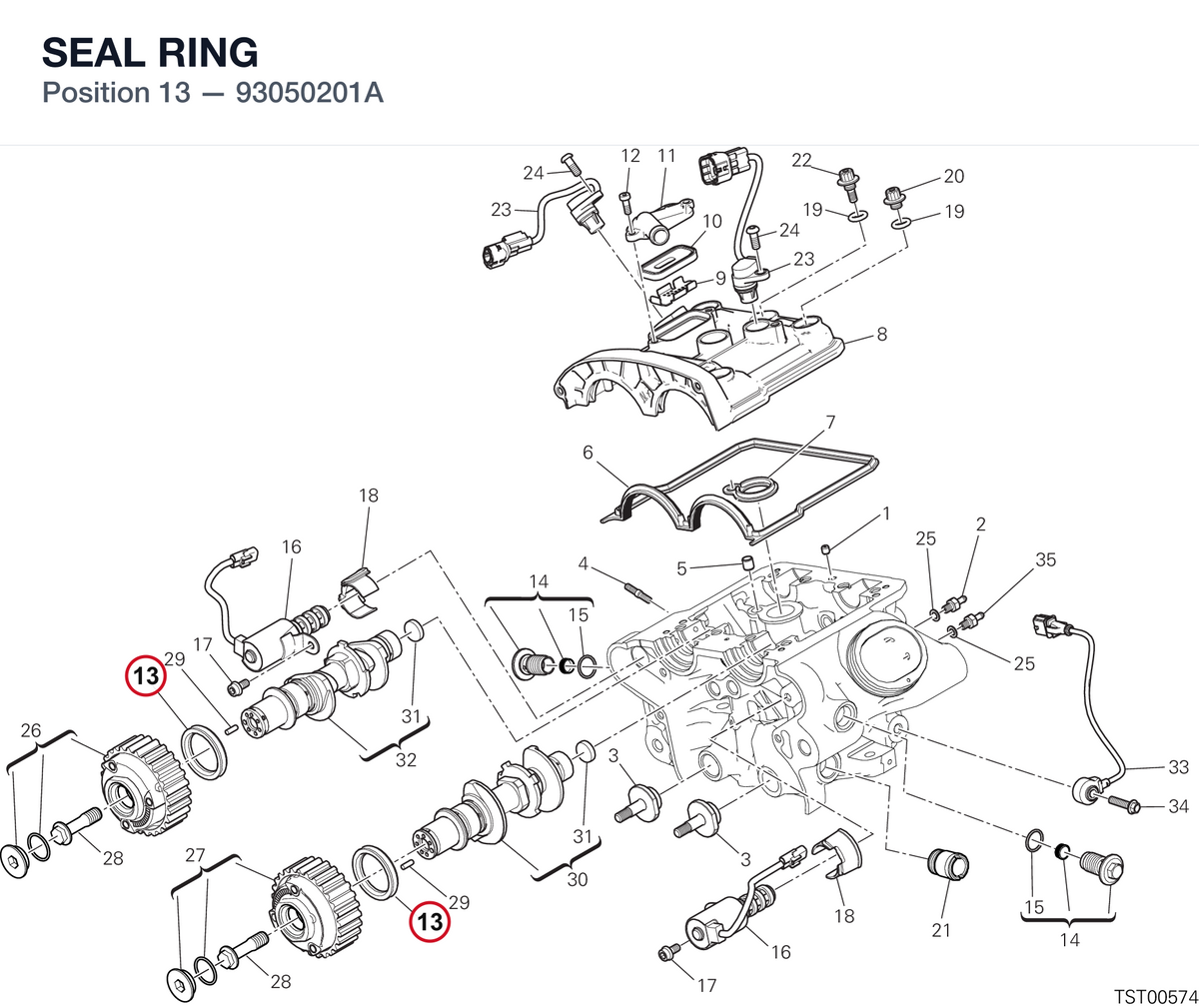 SEAL RING 93050201A diagram position