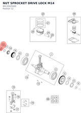 Diagram preview: NUT SPROCKET DRIVE LOCK M14 (90132025000)