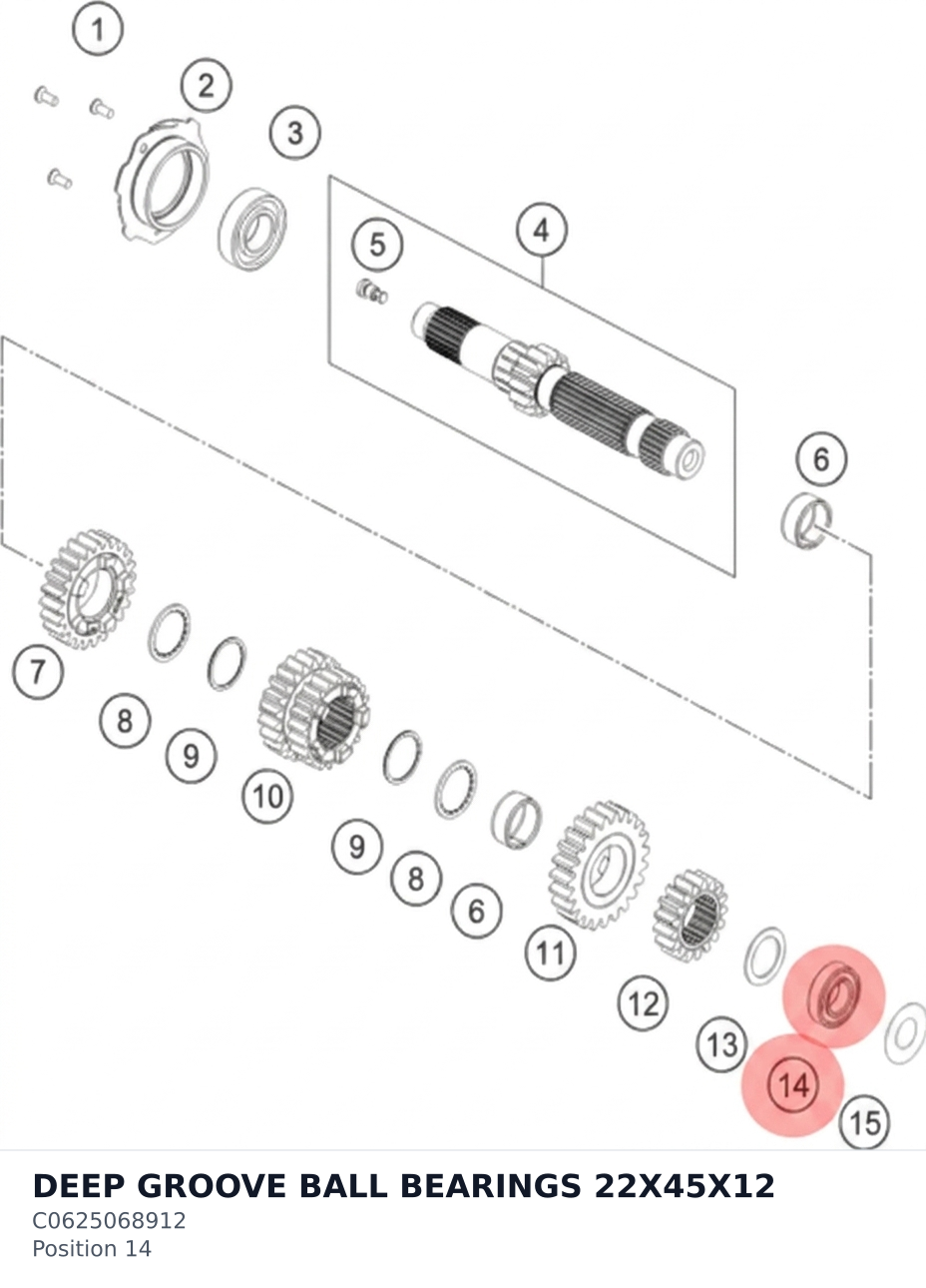 Diagram preview: DEEP GROOVE BALL BEARINGS 22X45X12 (C0625068912)