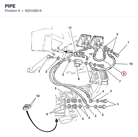 PIPE 93310061A diagram position