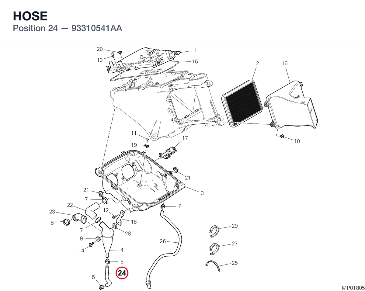 HOSE 93310541AA diagram position