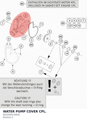 Diagram preview: WATER PUMP COVER CPL. (6033505210041)