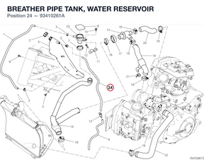 BREATHER PIPE TANK, WATER RESERVOIR 93410261A diagram position