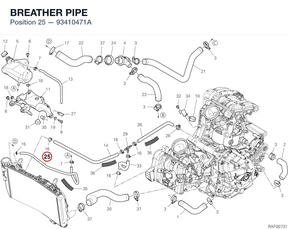 BREATHER PIPE 93410471A diagram position