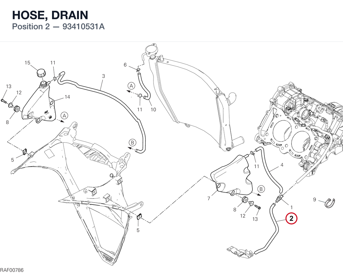 HOSE, DRAIN 93410531A diagram position