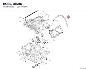 HOSE, DRAIN 93410551A diagram position
