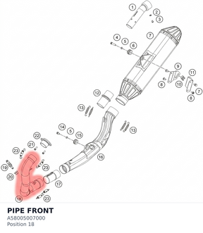 Diagram preview: PIPE FRONT (A58005007000)