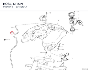 HOSE, DRAIN 93510131A diagram position
