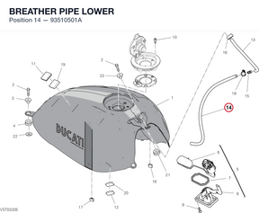 BREATHER PIPE LOWER 93510501A diagram position