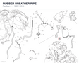 RUBBER BREATHER PIPE 93511151A diagram position