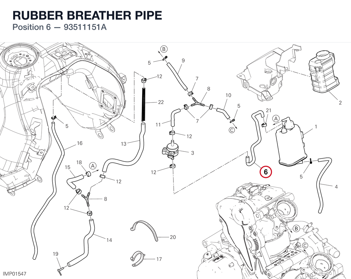 RUBBER BREATHER PIPE 93511151A diagram position