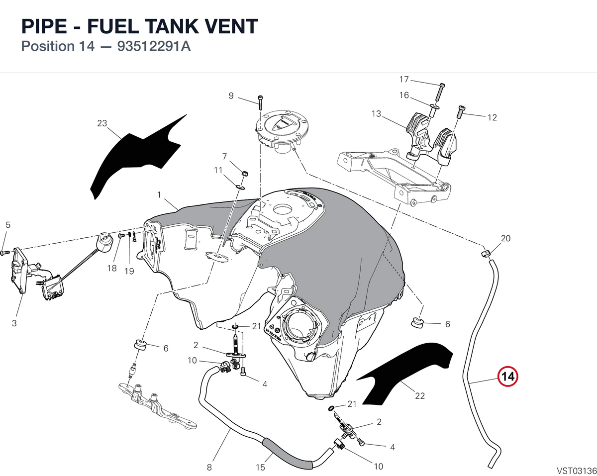 PIPE - FUEL TANK VENT 93512291A diagram position