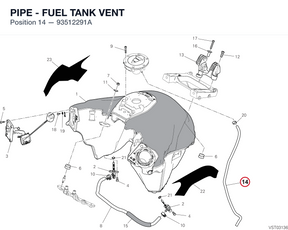 PIPE - FUEL TANK VENT 93512291A diagram position