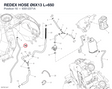 REDEX HOSE Ø6X13 L=650 93512371A diagram position