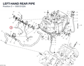 LEFT-HAND REAR PIPE 93513122A diagram position