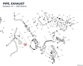 PIPE, EXHAUST 93513421A diagram position