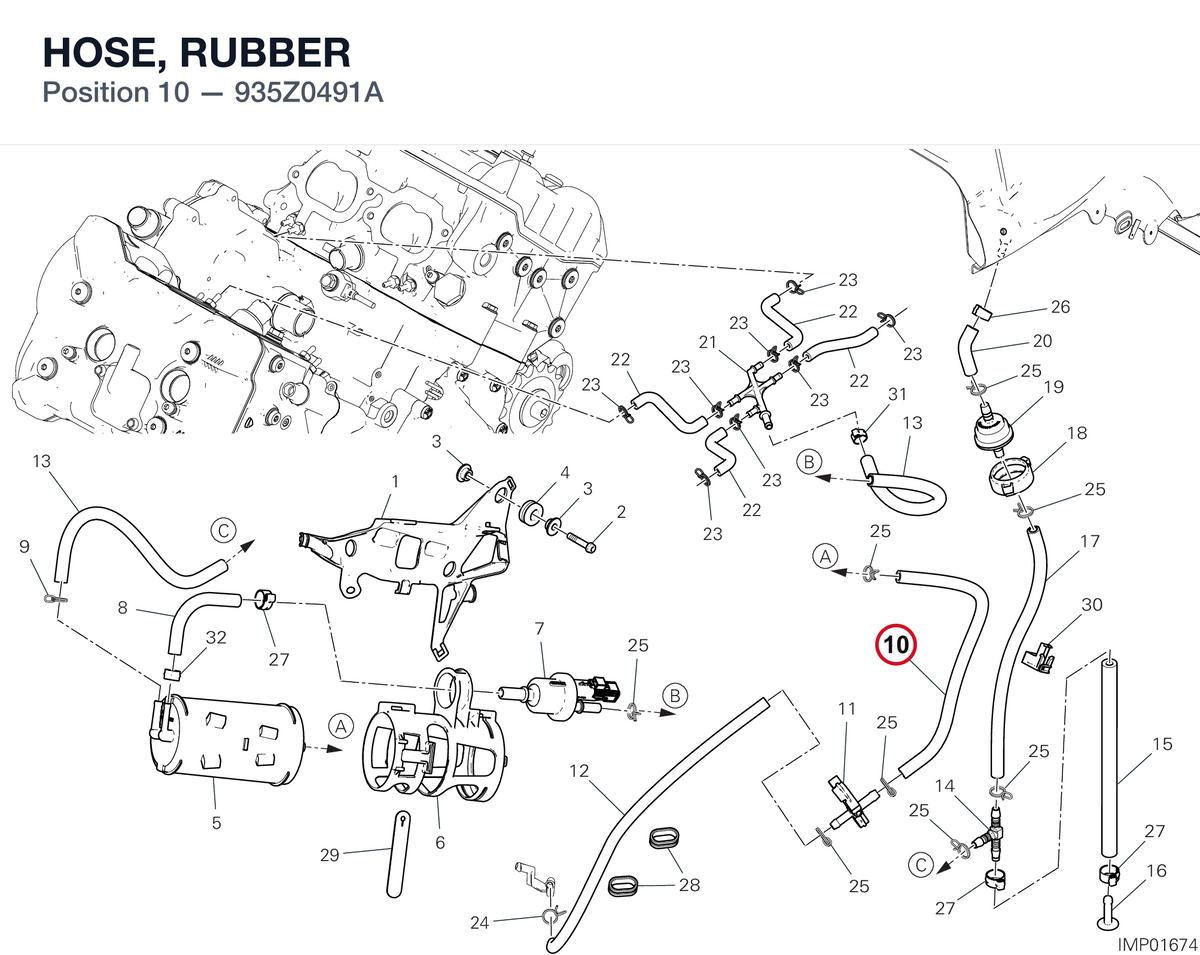 HOSE, RUBBER 935Z0491A diagram position
