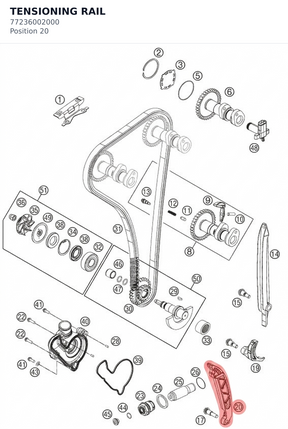 Diagram preview: TENSIONING RAIL (77236002000)