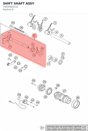 Diagram preview: SHIFT SHAFT ASSY (75034005133)