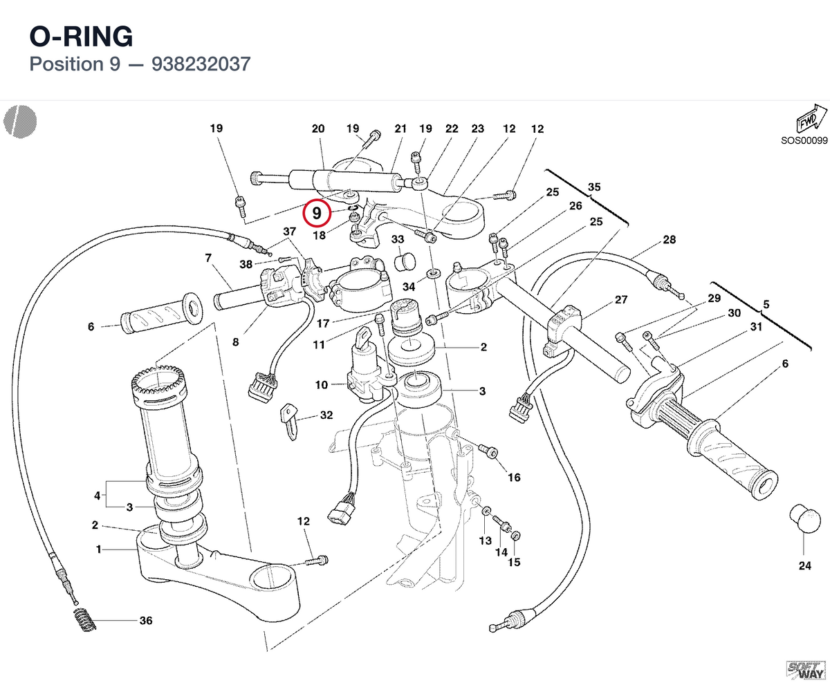 O-RING 938232037 diagram position