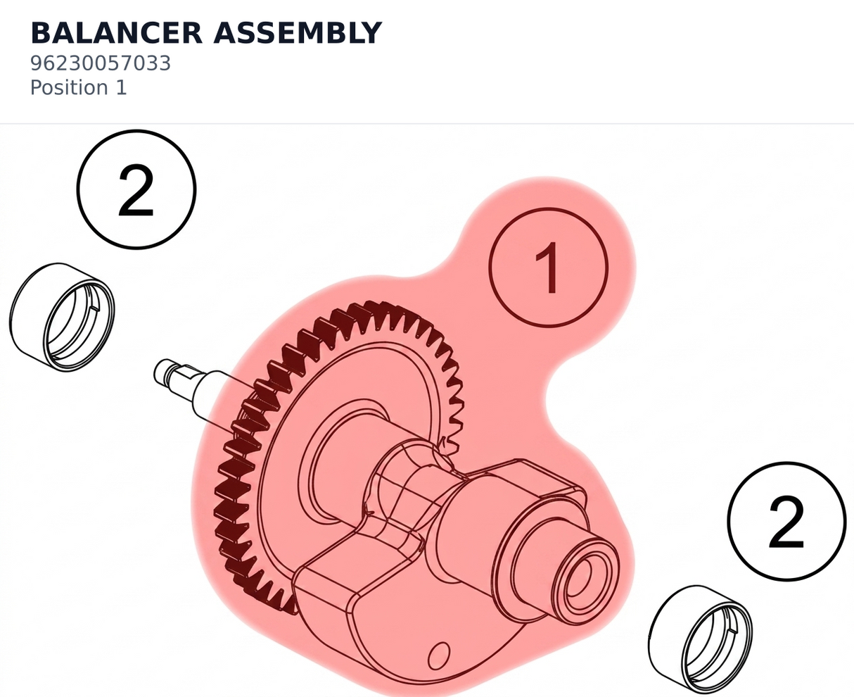 Diagram preview: BALANCER ASSEMBLY (96230057033)