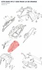 Diagram preview: KTM DUKE MY17 SIDE MASK LH EB ORANGE (93008024000EB)