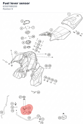 Diagram preview: Fuel lever sensor (63507080200)