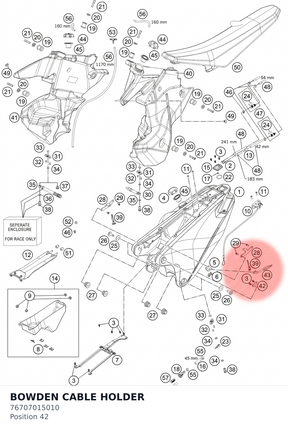 Diagram preview: BOWDEN CABLE HOLDER (76707015010)