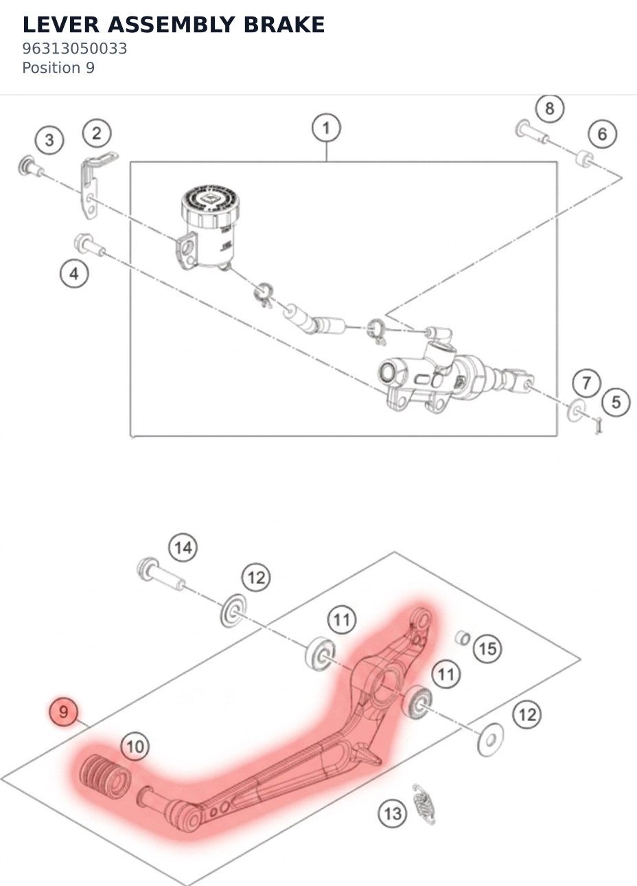 Diagram preview: LEVER ASSEMBLY BRAKE (96313050033)