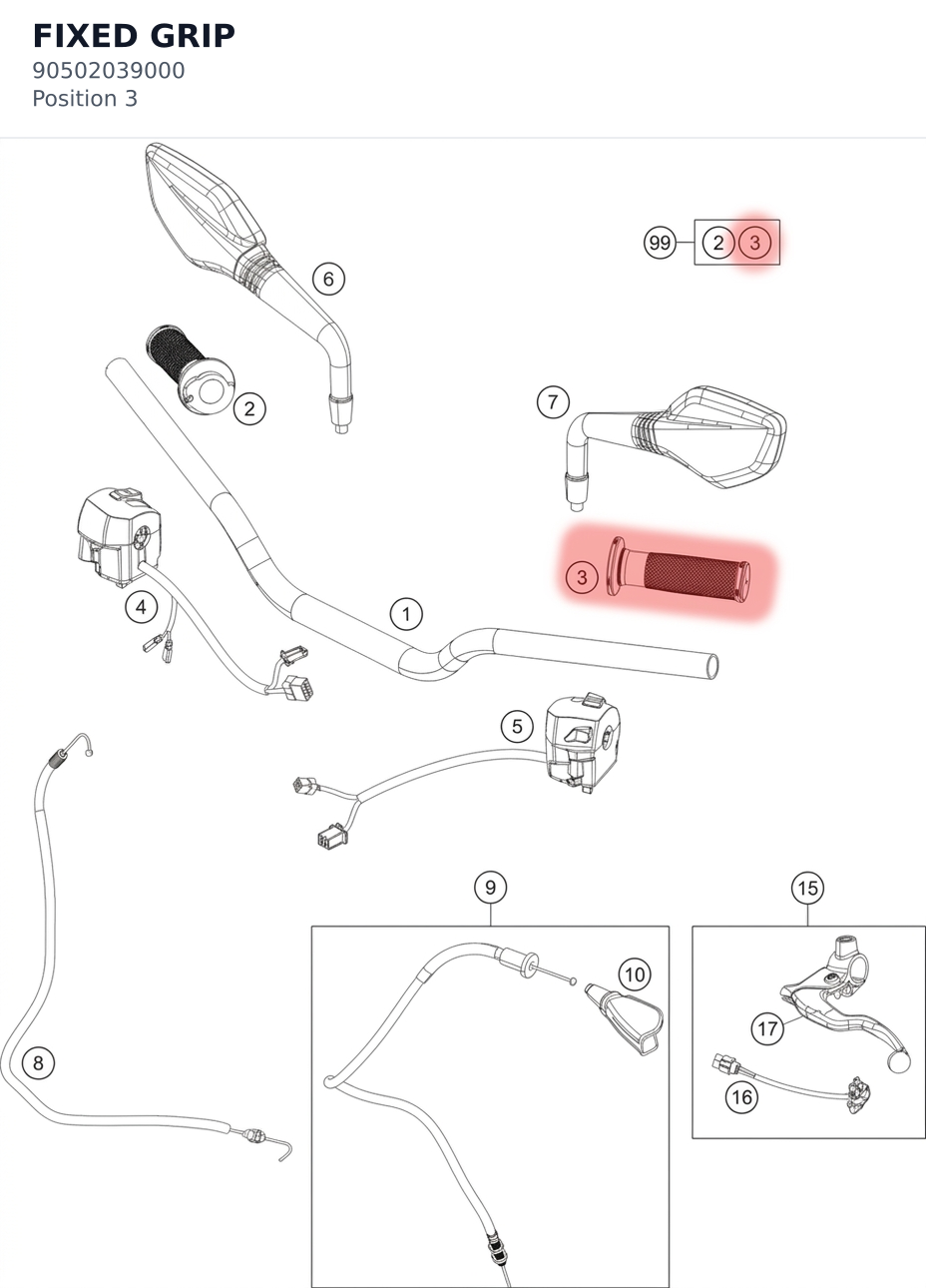 Diagram preview: FIXED GRIP (90502039000)