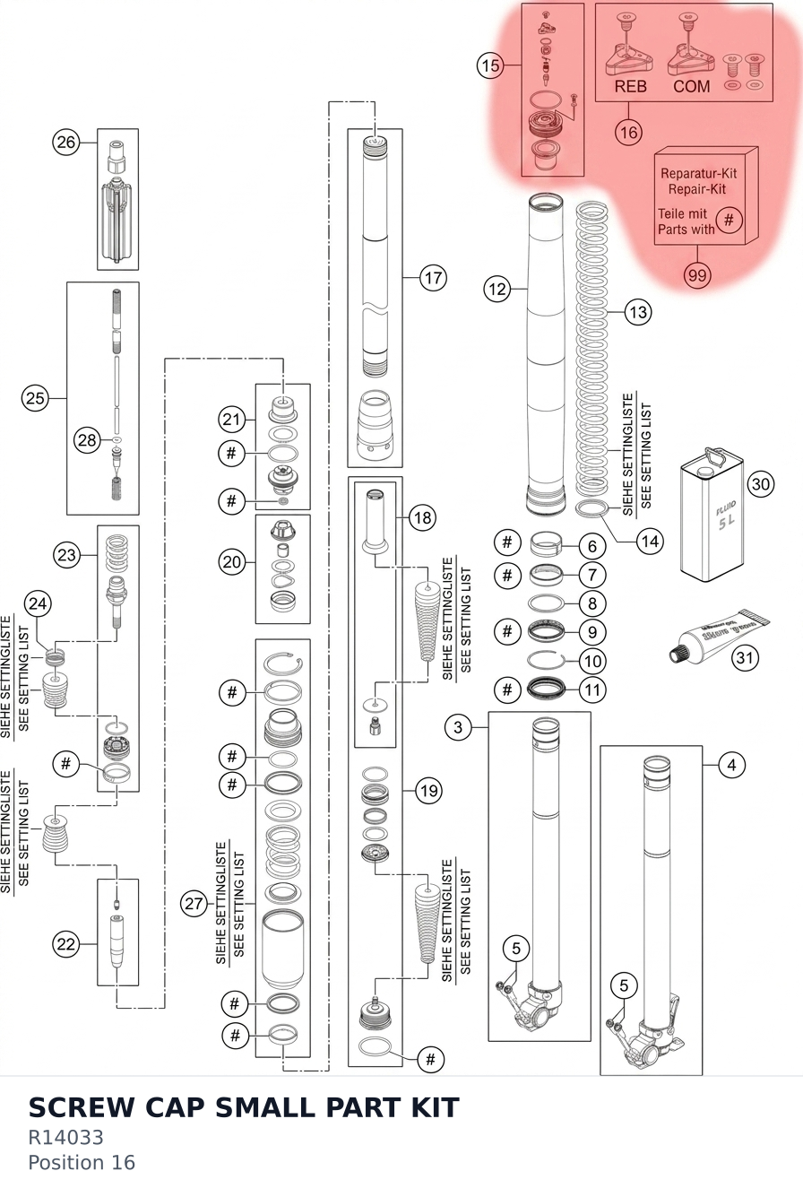 Diagram preview: SCREW CAP SMALL PART KIT (R14033)