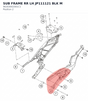 Diagram preview: SUB FRAME RR LH JP111121 BLK M (96303002001C1)