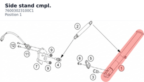 Diagram preview: Side stand cmpl. (76003023100C1)