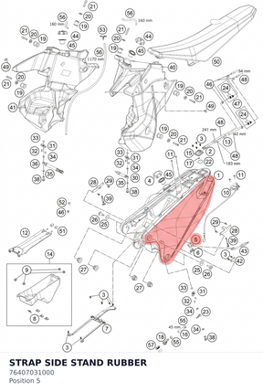 Diagram preview: STRAP SIDE STAND RUBBER (76407031000)